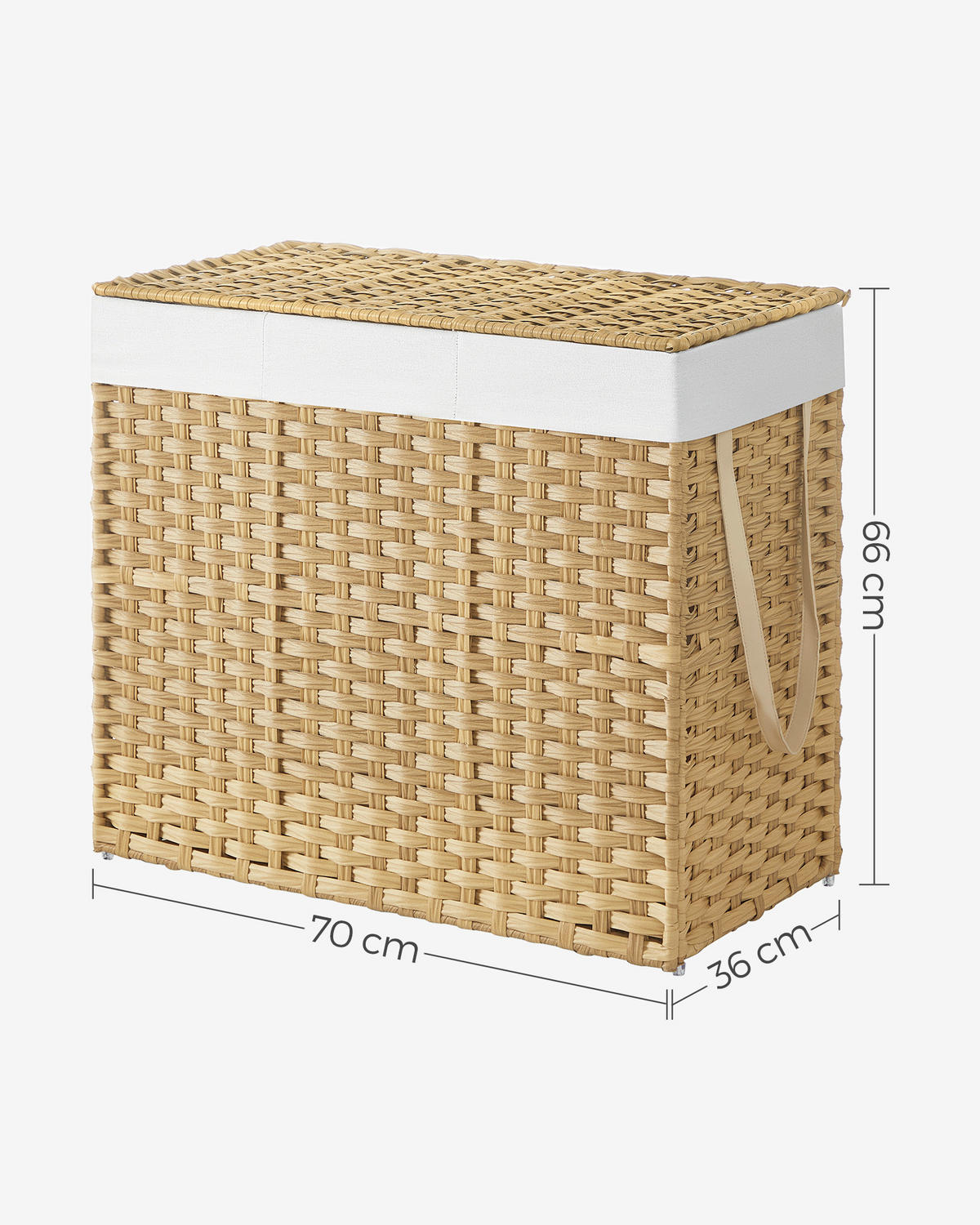 WÄSCHEKORB - Naturfarben, Basics, Kunststoff/Textil (70/66/36cm)