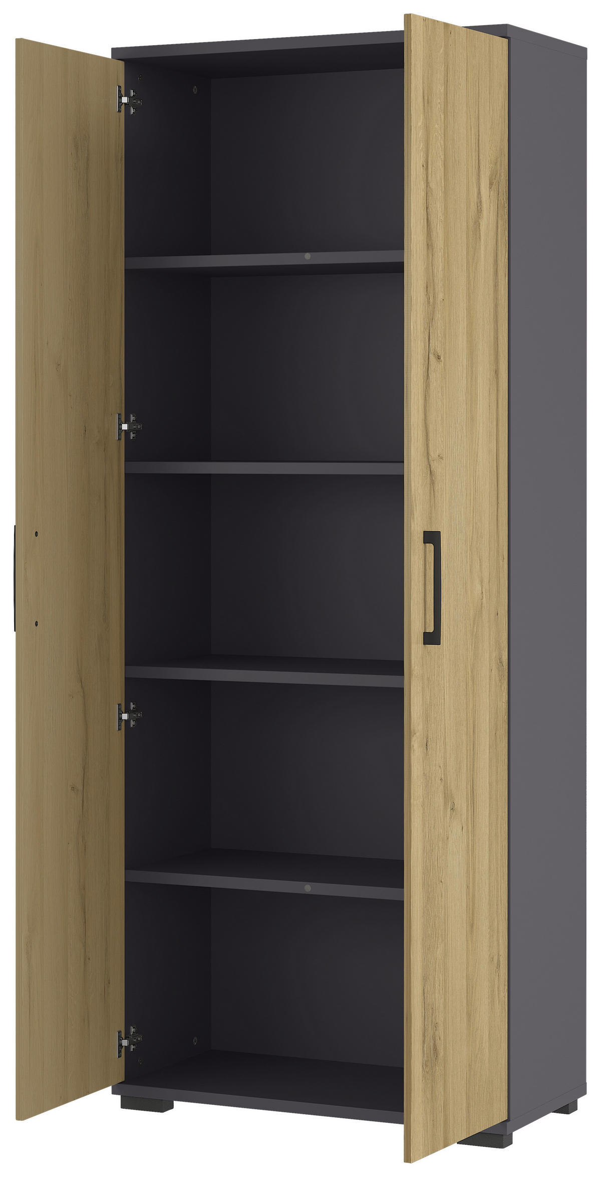 AKTENSCHRANK Graphitfarben, Eichefarben  - Eichefarben/Graphitfarben, KONVENTIONELL, Holzwerkstoff (80/200/40cm) - Germania