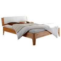 BETT 140/200 cm  in Weiß, Buchefarben  - Buchefarben/Weiß, Design, Holz/Textil (140/200cm) - Hasena
