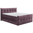 BOXSPRINGBETT 180/200 cm  in Aubergine  - Aubergine/Schwarz, KONVENTIONELL, Kunststoff/Textil (180/200cm) - Esposa