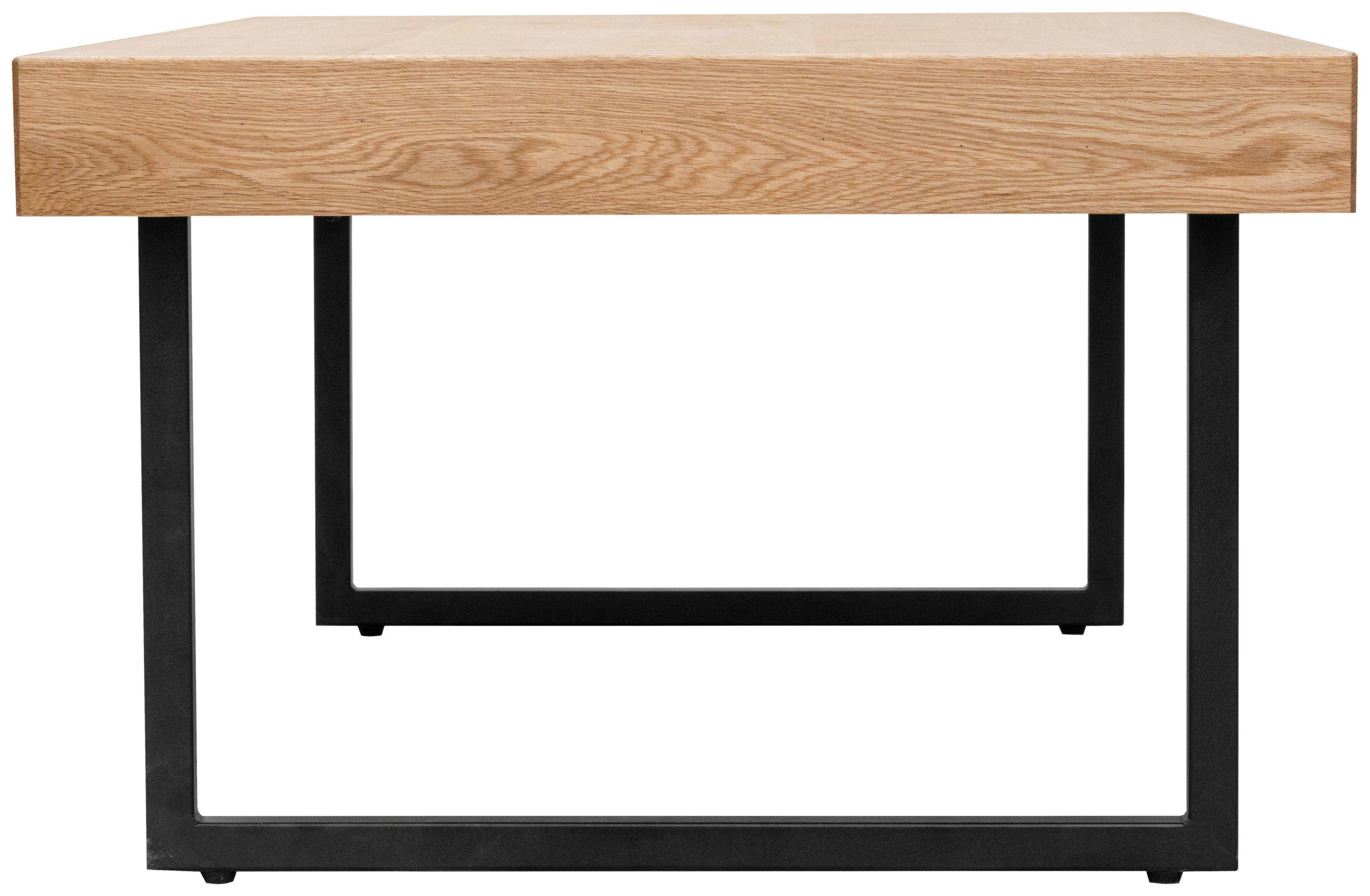 Thumbnail - Mid.you Couchtisch, Schwarz, Eiche, Holz, Metall, Holzwerkstoff, Eiche, furniert, rechteckig, U-Form, 110x42.5x65 cm, Wo...
