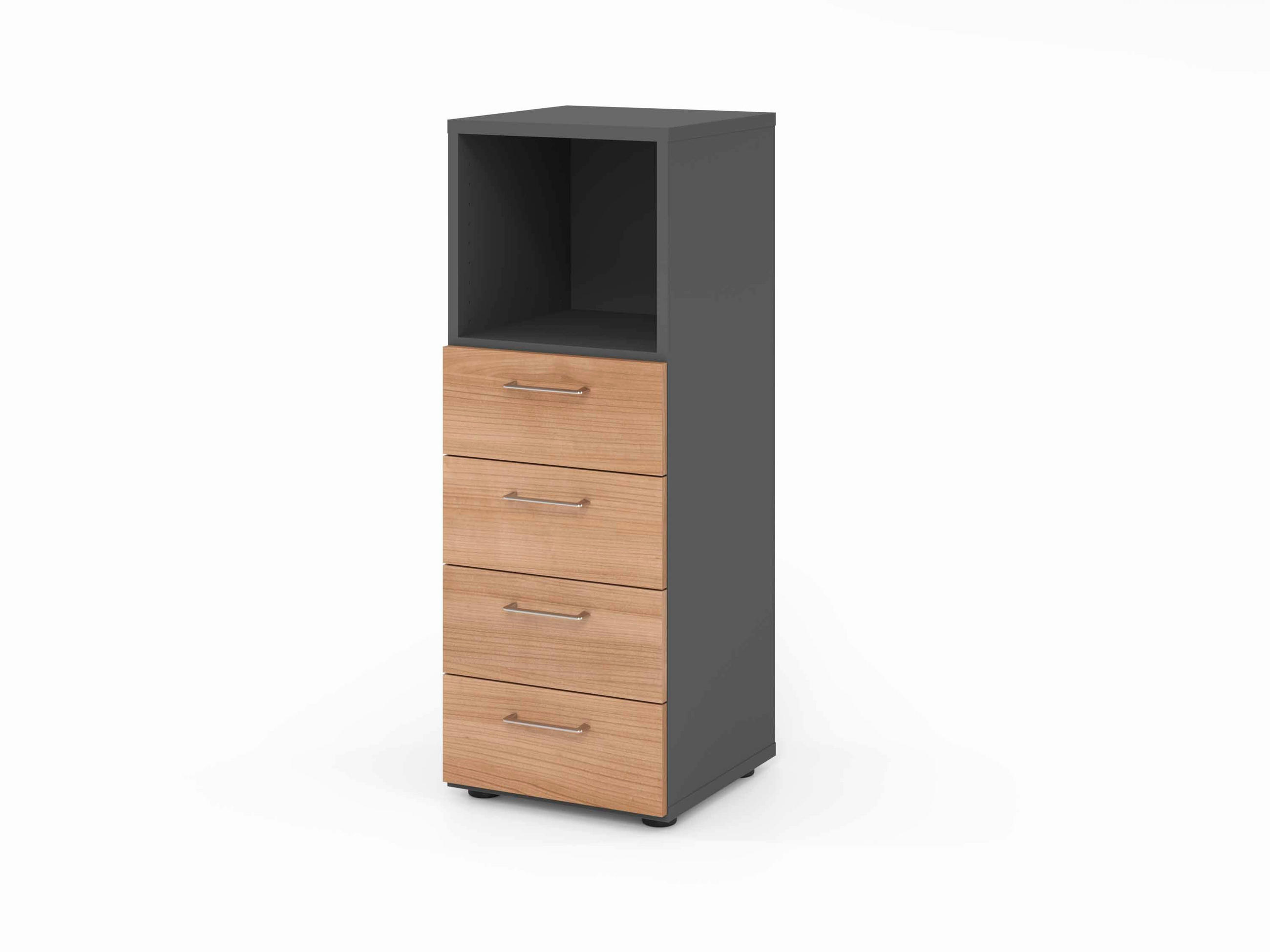 AKTENSCHRANK Graphitfarben, Nussbaumfarben  - Nussbaumfarben/Graphitfarben, Basics, Holzwerkstoff (40/110/41,7cm) - Venda