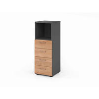 AKTENSCHRANK Graphitfarben, Nussbaumfarben  - Nussbaumfarben/Graphitfarben, Basics, Holzwerkstoff (40/110/41,7cm) - Venda
