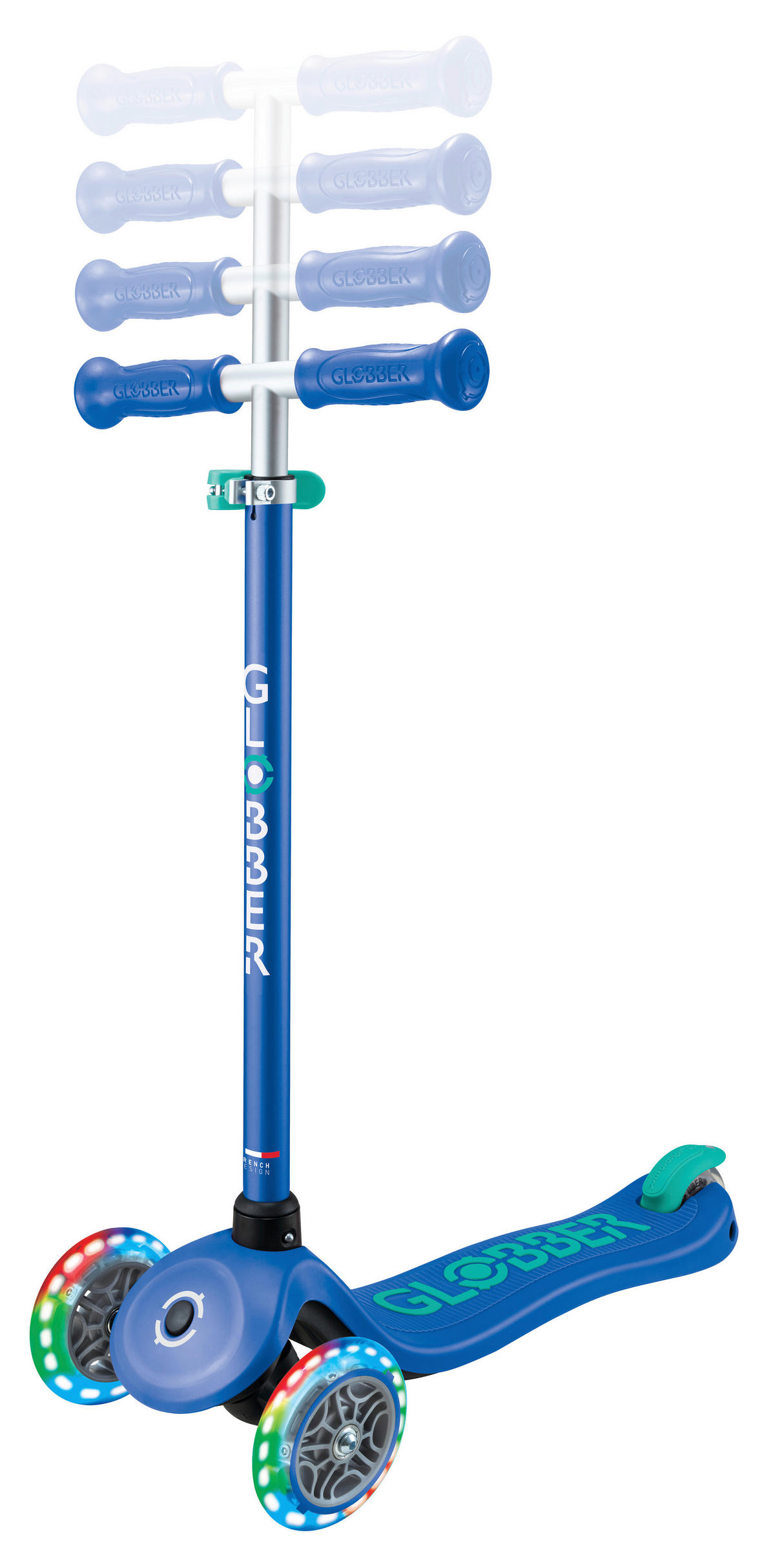 KINDERSCOOTER PRIMO PLUS LIGHTS  - Dunkelblau, Basics, Kunststoff (57.5/28/82,5cm) - GLOBBER