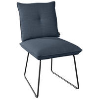 STUHL - Schwarz/Dunkelblau, Design, Textil/Metall (51/90/70cm) - Dieter Knoll