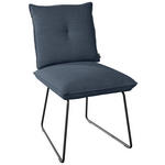 STUHL  in Stahl Struktur Metall, Textil  - Schwarz/Dunkelblau, Design, Textil/Metall (51/90/70cm) - Dieter Knoll