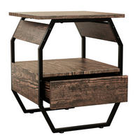 NACHTSCHRANK 40/50/40 cm  - Eichefarben/Schwarz, MODERN, Holzwerkstoff/Metall (40/50/40cm) - MID.YOU