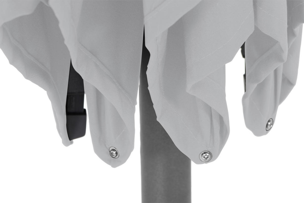 SONNENSCHIRM  300/300 cm  - Anthrazit/Grau, KONVENTIONELL, Textil/Metall (300/300cm) - Siena Garden