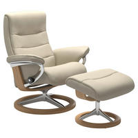 RELAXSESSELSET Echtleder Hocker    - Wengefarben/Creme, KONVENTIONELL, Leder/Holz (84/102/76cm) - Stressless