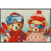 FUSSMATTE 50/75 cm Ski Bears  - Multicolor, Trend, Kunststoff/Textil (50/75cm) - wash+dry
