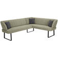 ECKBANK 233/189 cm Webstoff Hellgrün Metall   - Schwarz/Hellgrün, Design, Textil/Metall (233/189cm) - Novel
