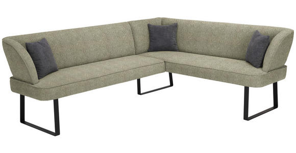 ECKBANK 233/189 cm Webstoff Hellgrün Metall - Schwarz/Hellgrün, Design, Textil/Metall (233/189cm) - Novel