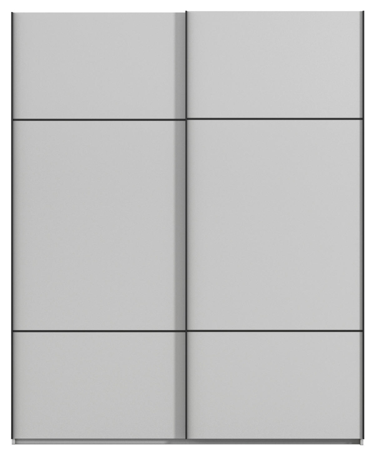 SCHWEBETÜRENSCHRANK in Grau  - Schwarz/Grau, Konventionell, Holzwerkstoff/Metall (201/223/68cm) - Novel