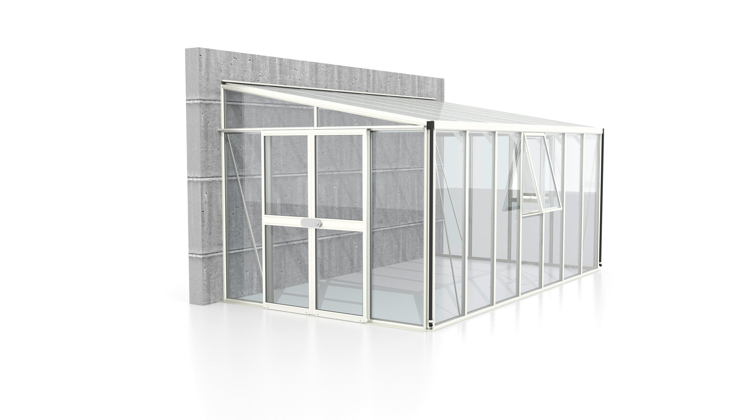 Anlehn-gewächshausbausatz Athena 11900 Esg/hkp, Weiss