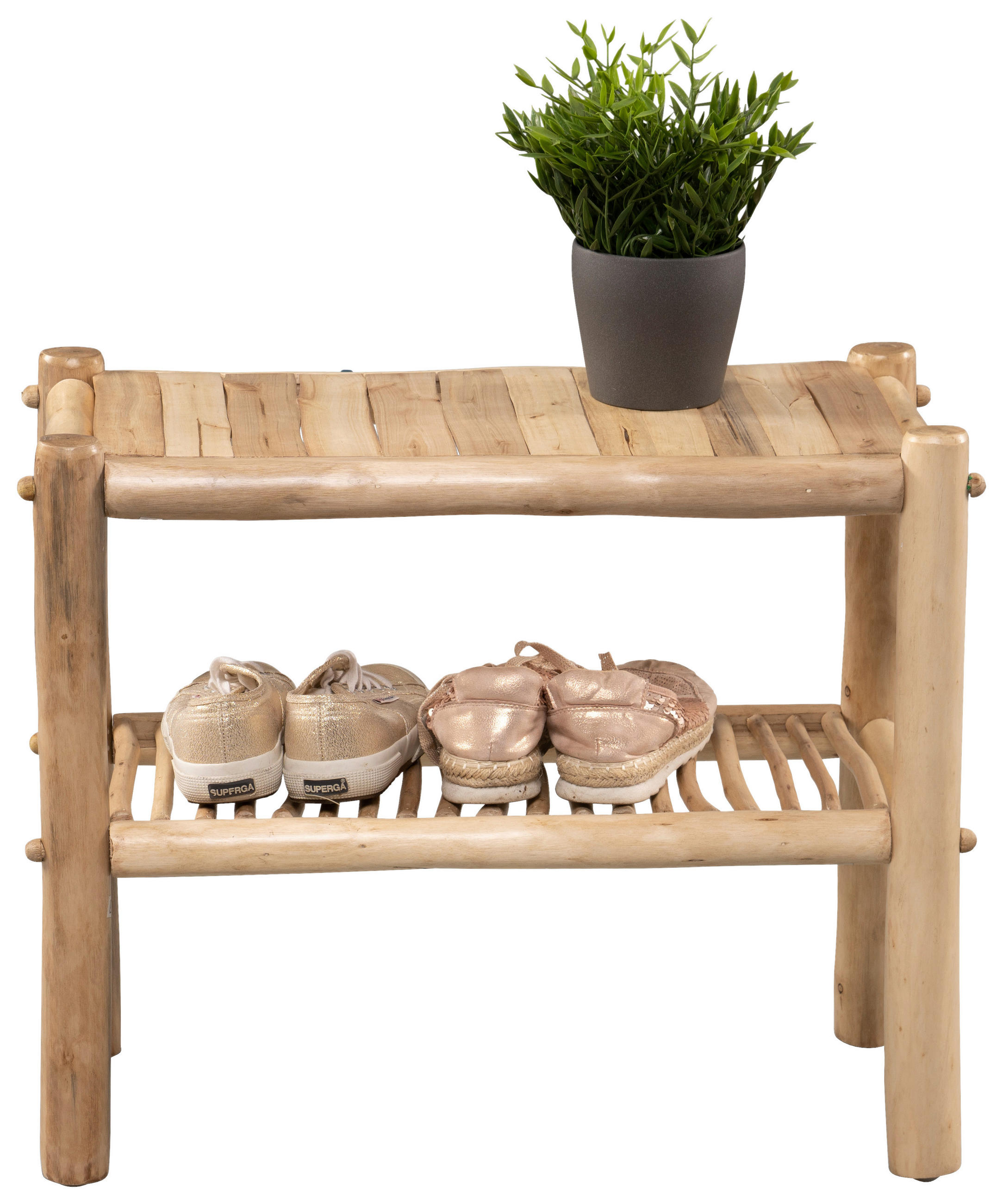 ŠATNÍ LAVICE - světle hnědá/barva eukalyptového dřeva, Basics, dřevo (60/50/30cm)