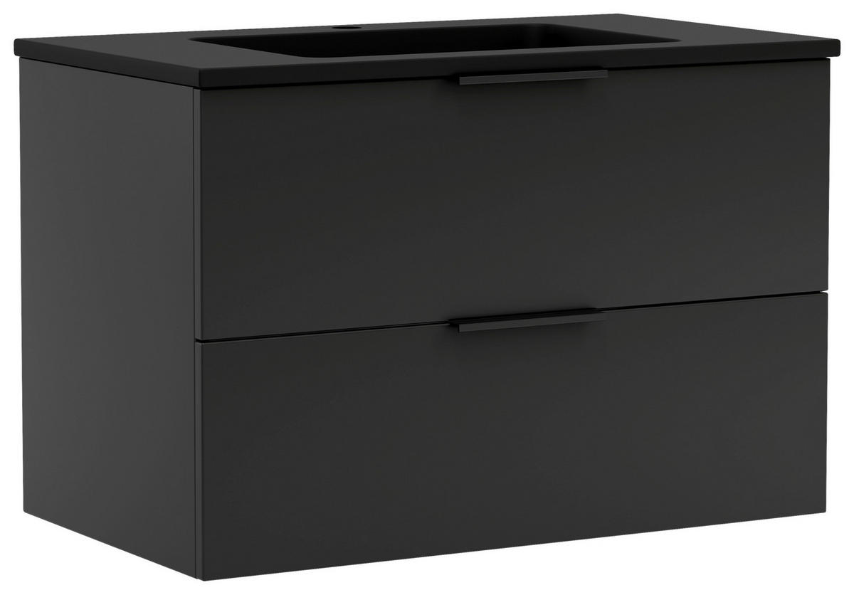 WASCHTISCHKOMBI 80 cm  - Schwarz, MODERN, Keramik/Holzwerkstoff (80cm) - Held