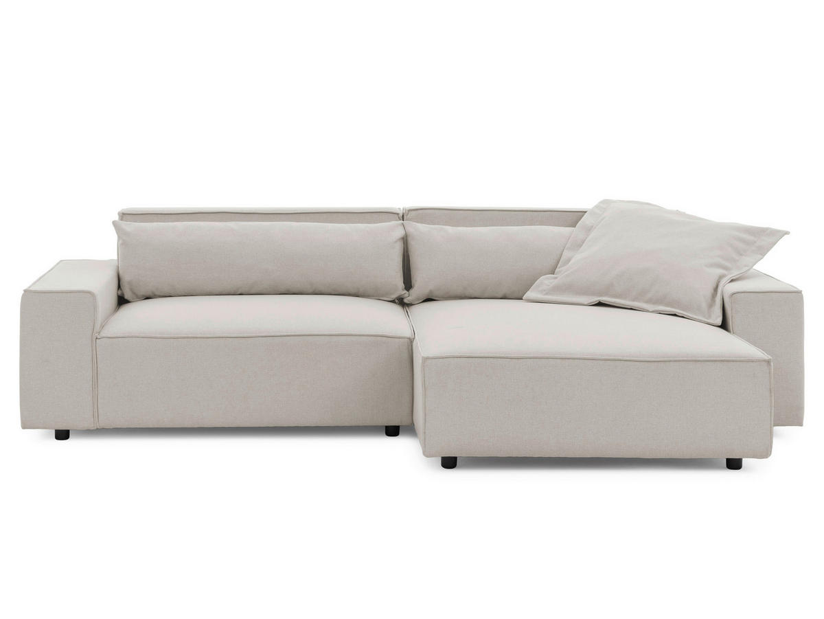 ECKSOFA Webstoff Beige  - Beige/Schwarz, Design, Kunststoff/Textil (251/142cm) - P & B