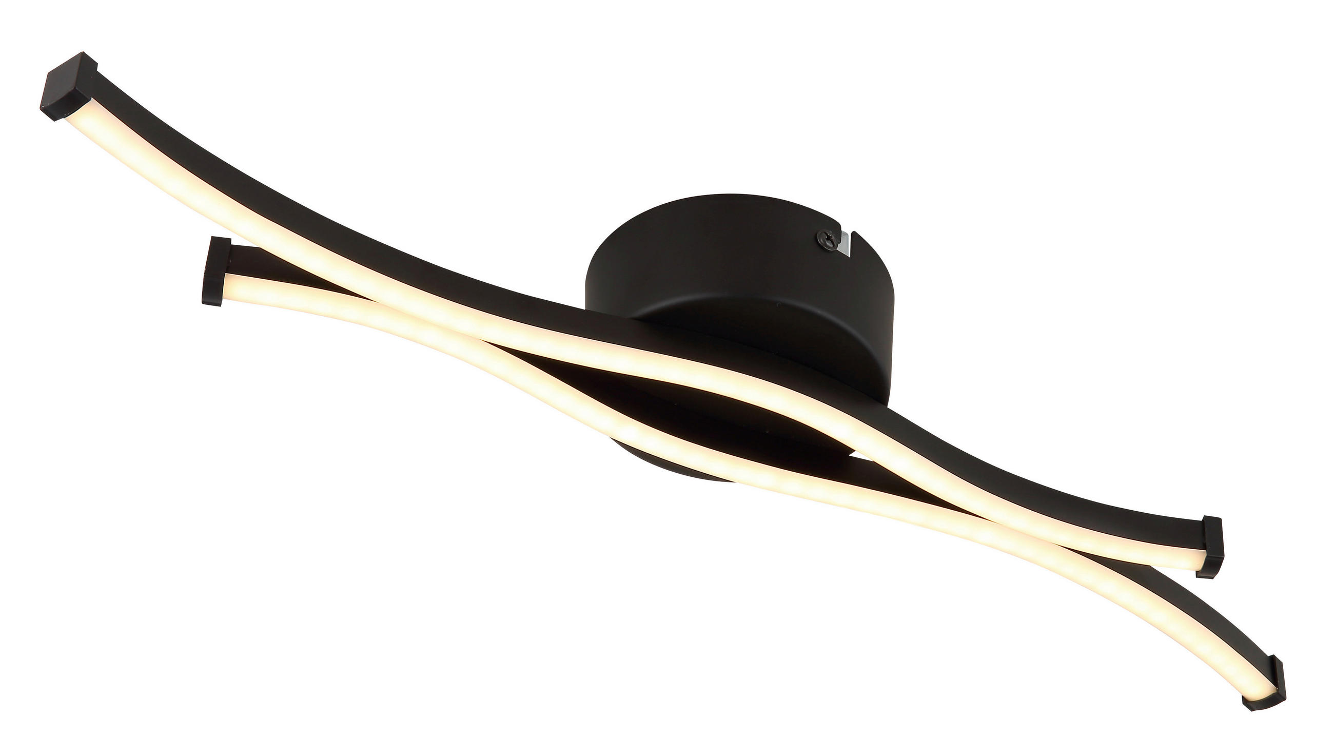 STROPNÍ LED SVÍTIDLO, 47,6/10/5,6 cm - černá/opál, Design, kov/plast (47,6/10/5,6cm) - Globo
