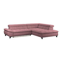 ECKSOFA Rosa Chenille  - Chromfarben/Rosa, KONVENTIONELL, Textil/Metall (312/234cm) - Livetastic