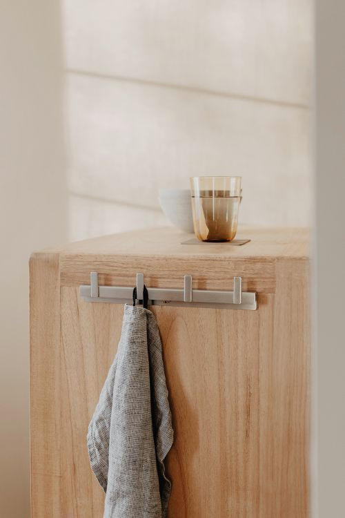 HAKENLEISTE  in Edelstahlfarben  - Edelstahlfarben, Basics, Metall (24,0/4,5/1,9cm) - Zack