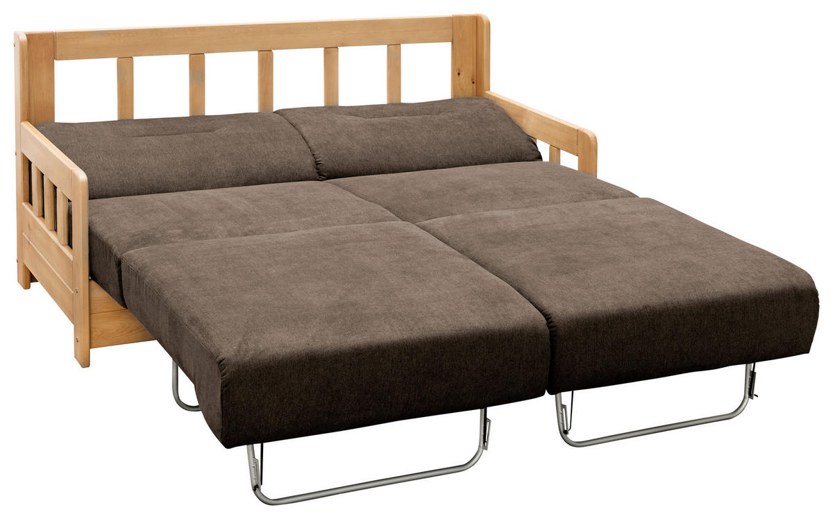 SCHLAFSOFA Mikrofaser Honig, Dunkelbraun  - Dunkelbraun/Honig, LIFESTYLE, Textil (154/88/90cm) - Livetastic