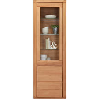 VITRINE Stockholm Kernbuche  66/204/38 cm  - Kernbuche/Grau, Konventionell, Glas/Holz (66/204/38cm) - Voleo