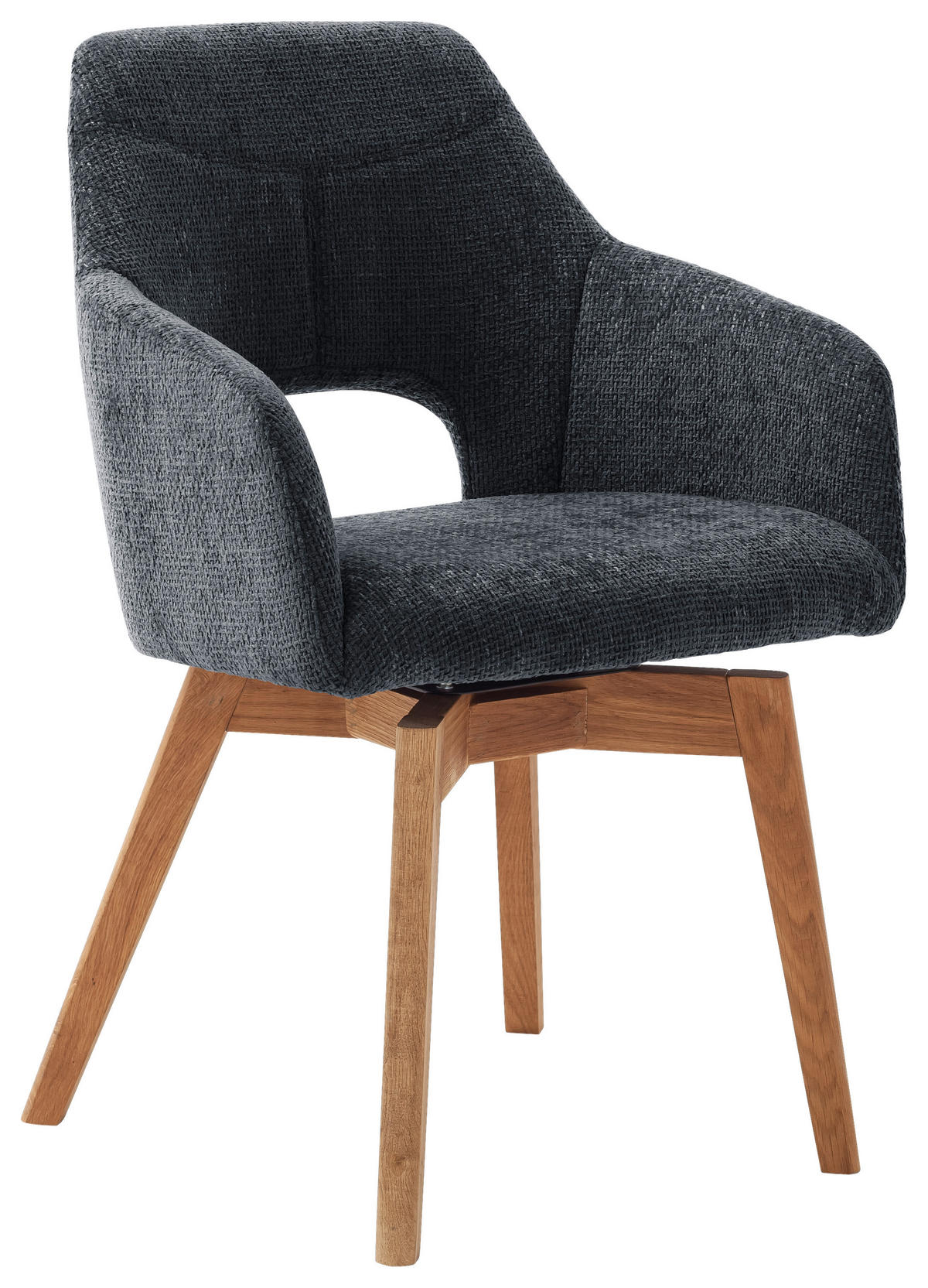 ARMLEHNSTUHL  in Mikrofaser  - Wildeiche/Schwarz, Design, Holz/Textil (57/84/57cm) - Voleo