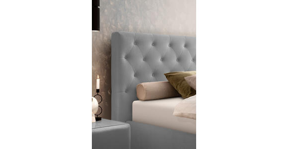 POLSTERBETT gepolstertes Kopfteil, Lattenroste 160/200 cm in Dunkelgrau - Dunkelgrau/Birkefarben, KONVENTIONELL, Holz/Textil (160/200cm) - Novel