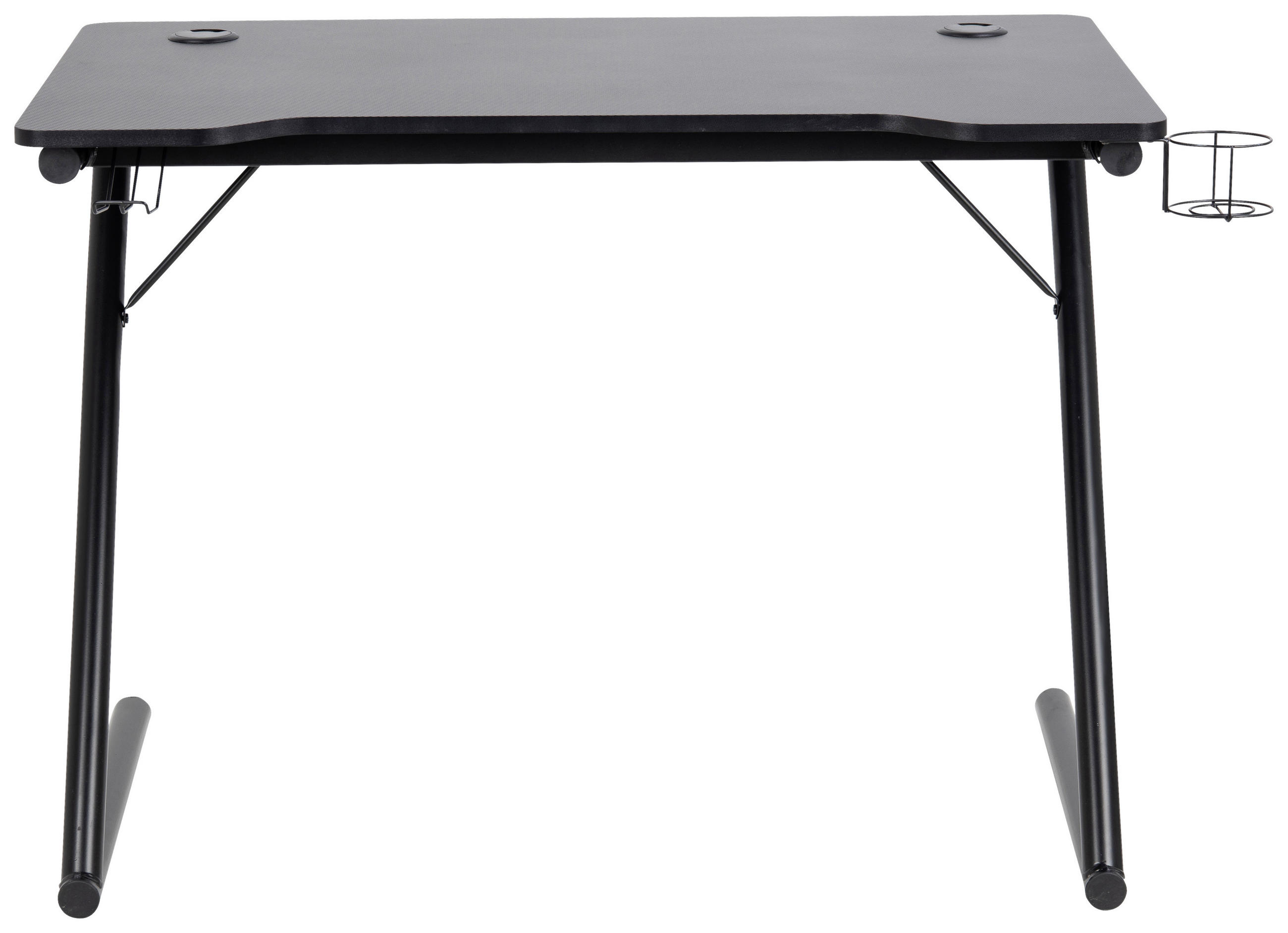 GAMINGTISCH Schwarz  - Schwarz, KONVENTIONELL, Holzwerkstoff/Metall (100/60/74cm) - Livetastic