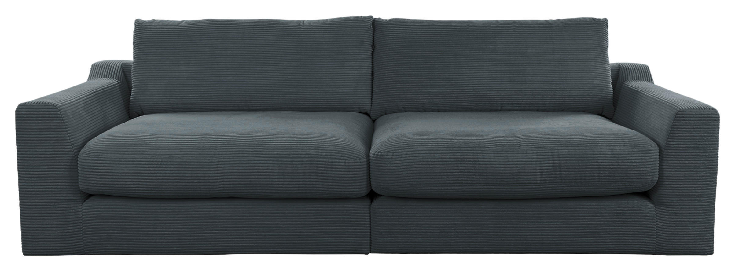 BIGSOFA in Cord Schwarz  - Schwarz, Design, Kunststoff/Textil (276/90/109cm) - Sit & More