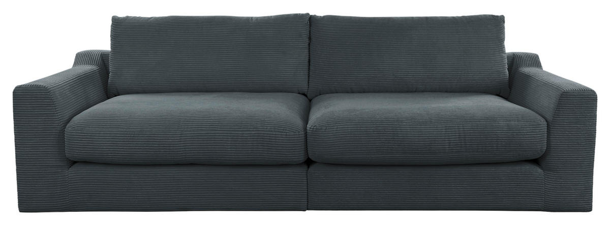 BIGSOFA in Cord Schwarz  - Schwarz, Design, Kunststoff/Textil (276/90/109cm) - Sit & More