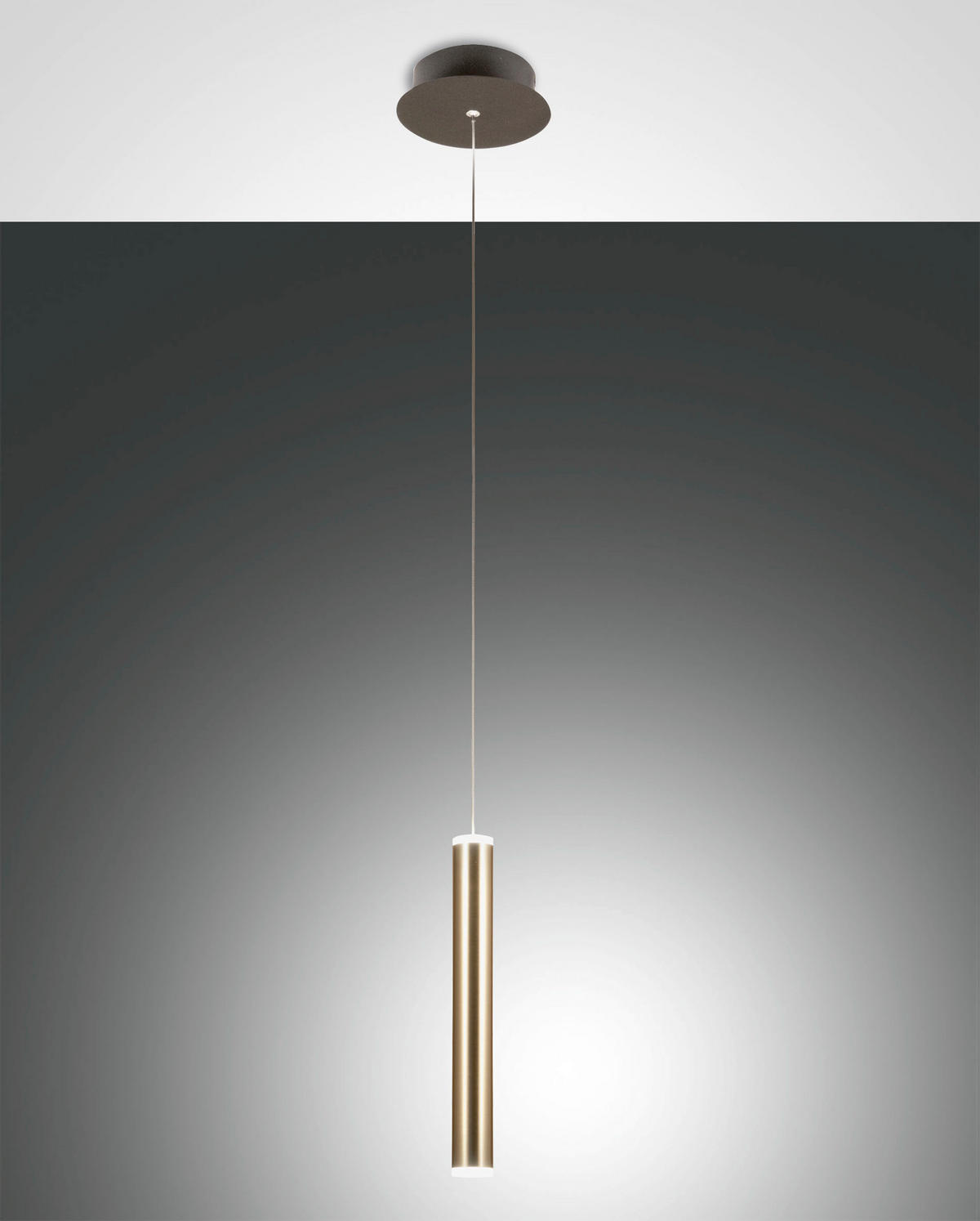 LED-PENDELLEUCHTE Prado 3,7/200 cm   - Messingfarben/Schwarz, Basics, Metall (3,7/200cm) - Fabas Luce
