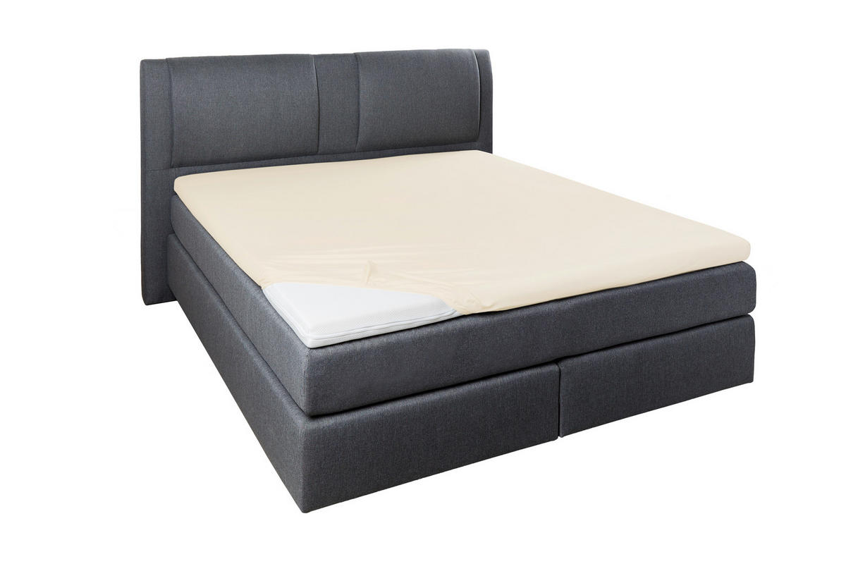 TOPPER-SPANNLEINTUCH 100/200 cm Jersey  - Ecru, Basics, Textil (100/200cm)