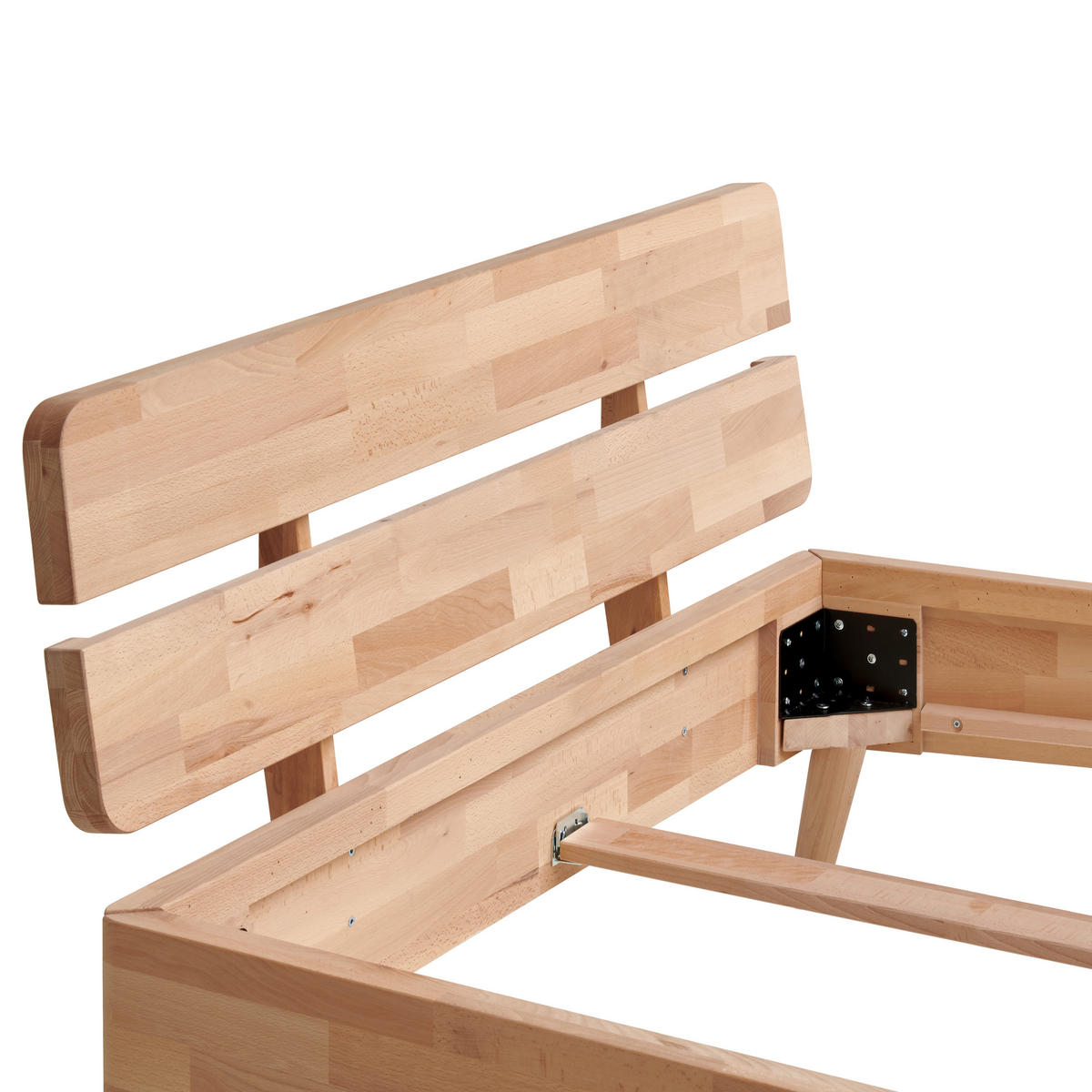 BETT 120/200 cm  in Kernbuche   - Kernbuche, Natur, Holz (120/200cm) - MID.YOU