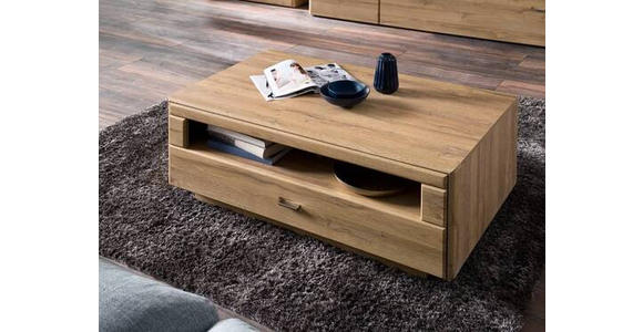 COUCHTISCH 115/70/45 cm rechteckig Eichefarben - Eichefarben/Silberfarben, KONVENTIONELL, Holzwerkstoff/Metall (115/70/45cm) - Cantus