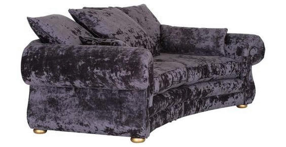 MEGASOFA in Mikrofaser Dunkelgrau - Dunkelgrau/Goldfarben, Trend, Holz/Textil (280/82/135cm) - Carryhome