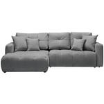 ECKSOFA  in Chenille Grau, Dunkelgrau  - Dunkelgrau/Schwarz, MODERN, Kunststoff/Textil (172/276cm) - Hom`in