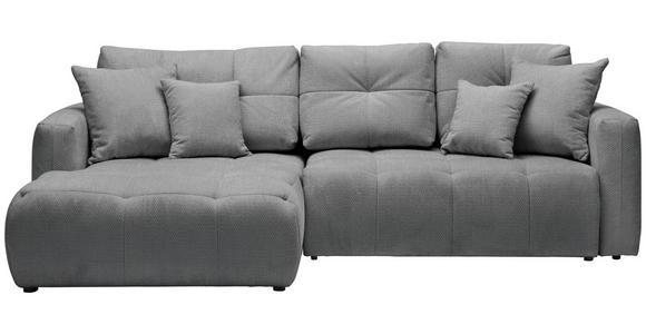 ECKSOFA  in Chenille Grau, Dunkelgrau  - Dunkelgrau/Schwarz, MODERN, Kunststoff/Textil (172/276cm) - Hom`in