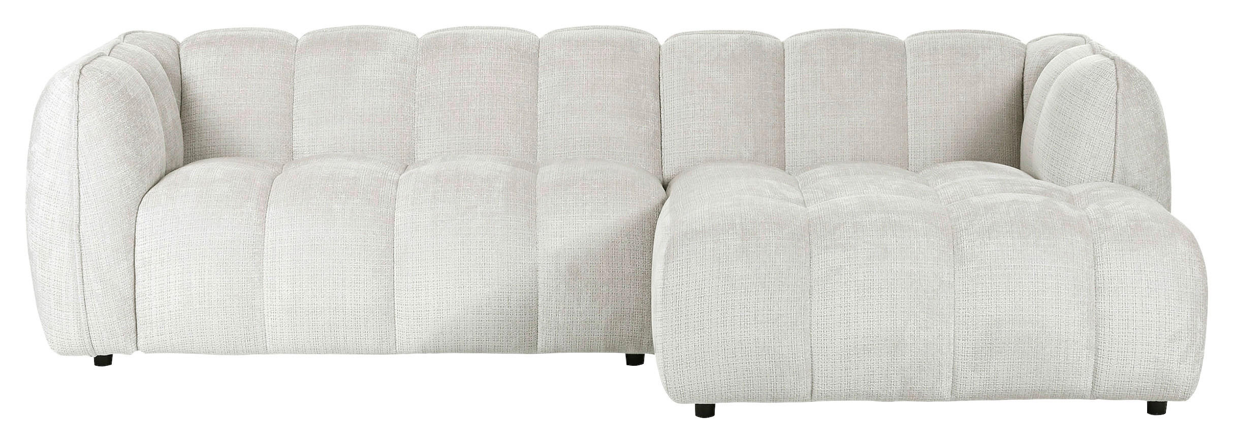 ECKSOFA Creme Chenille  - Creme/Schwarz, KONVENTIONELL, Kunststoff/Textil (265/172cm) - Carryhome