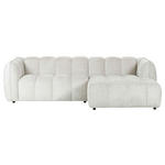 ECKSOFA in Chenille Creme  265/172 cm  - Creme/Schwarz, KONVENTIONELL, Kunststoff/Textil (265/172cm) - Carryhome