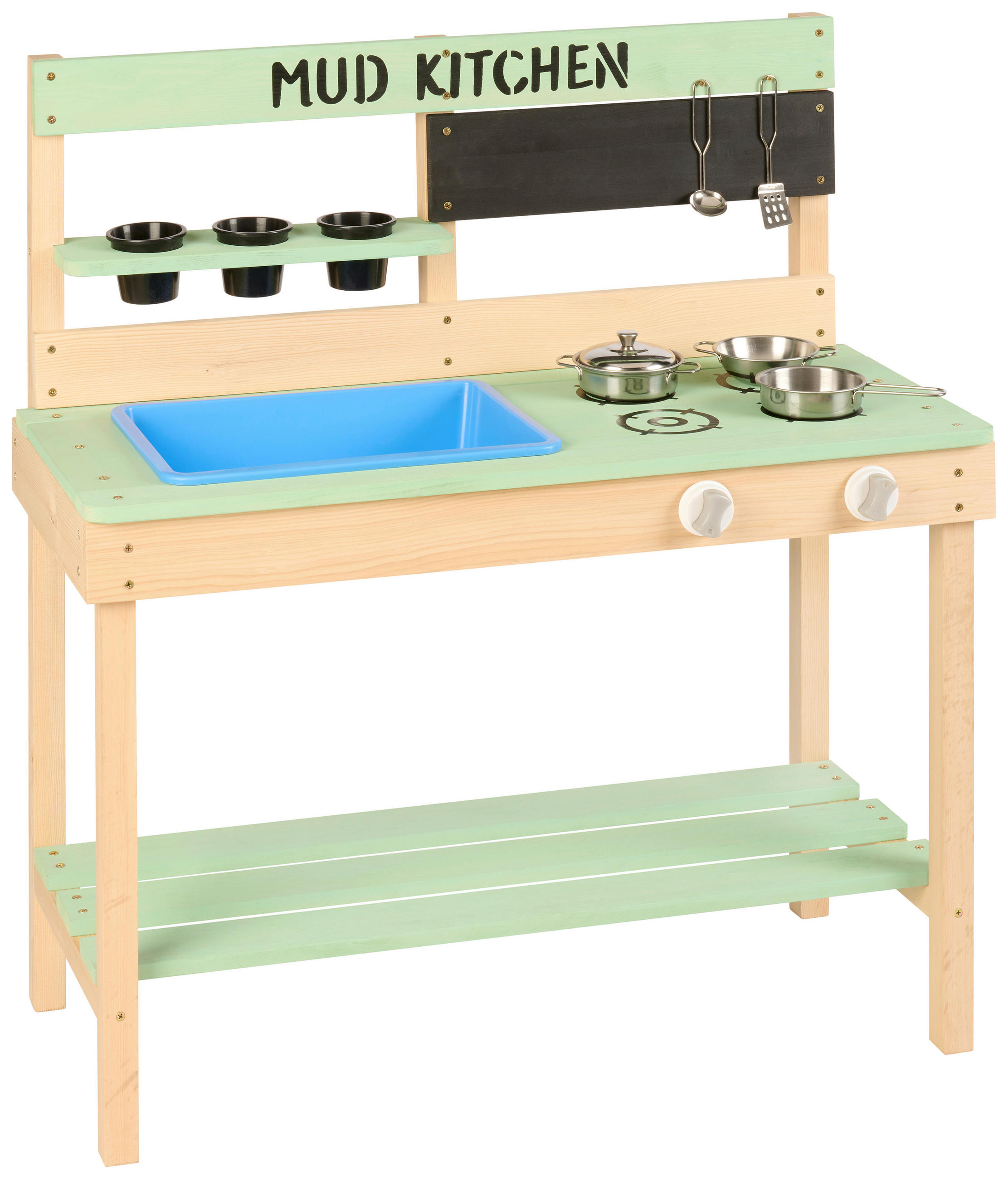 MATSCHKÜCHE  - Blau/Schwarz, Basics, Holz/Kunststoff (80/37/88cm) - My Baby Lou