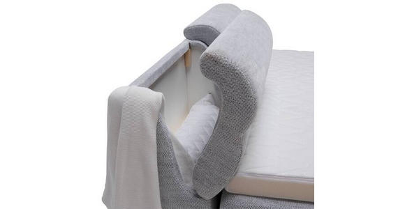 BOXSPRINGBETT 180/200 cm in Grau, Weiß - Weiß/Grau, MODERN, Holzwerkstoff/Textil (180/200cm) - Esposa