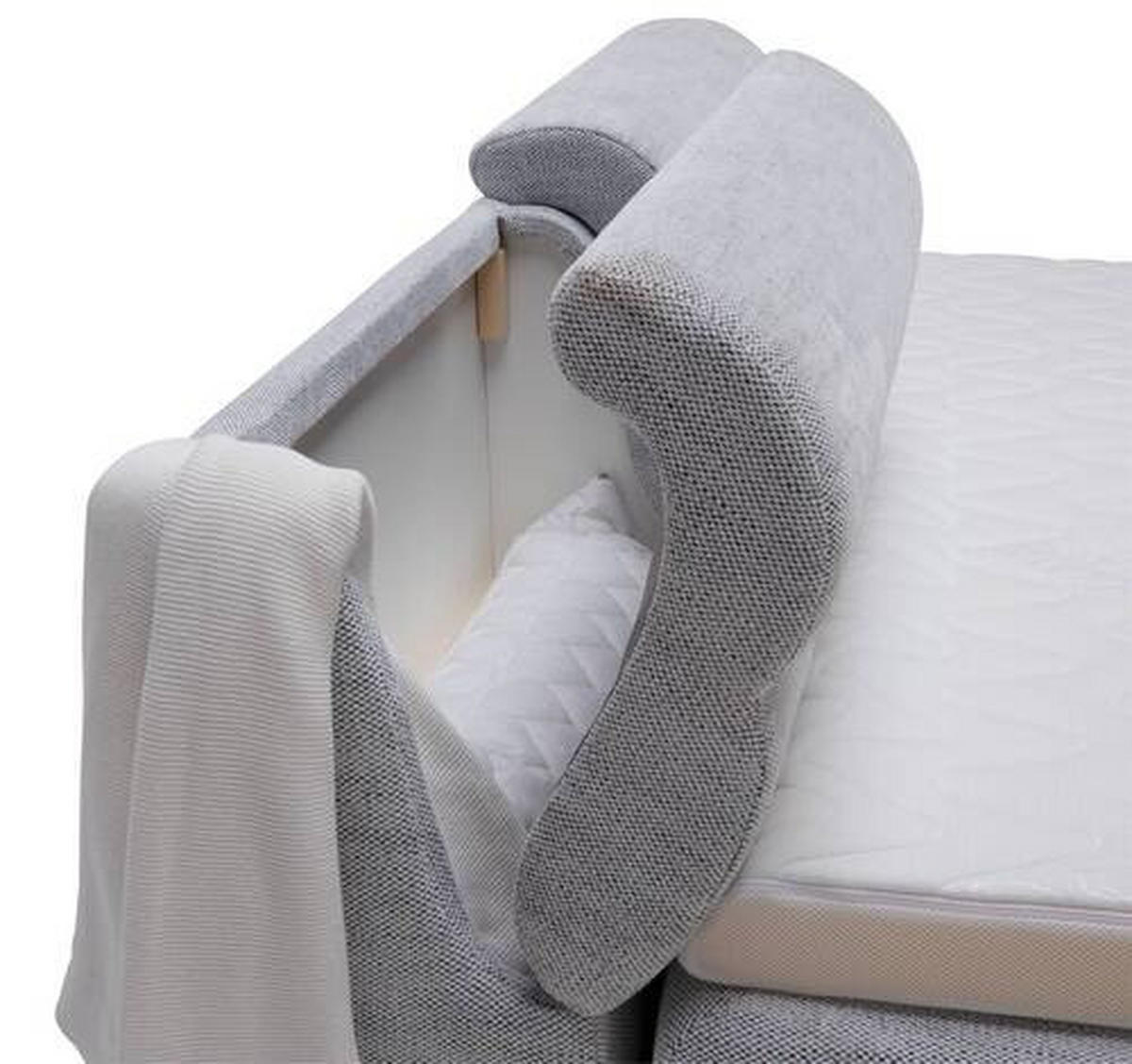 BOXSPRINGBETT 180/200 cm  in Grau, Weiss  - Weiss/Grau, Modern, Holzwerkstoff/Textil (180/200cm) - Esposa