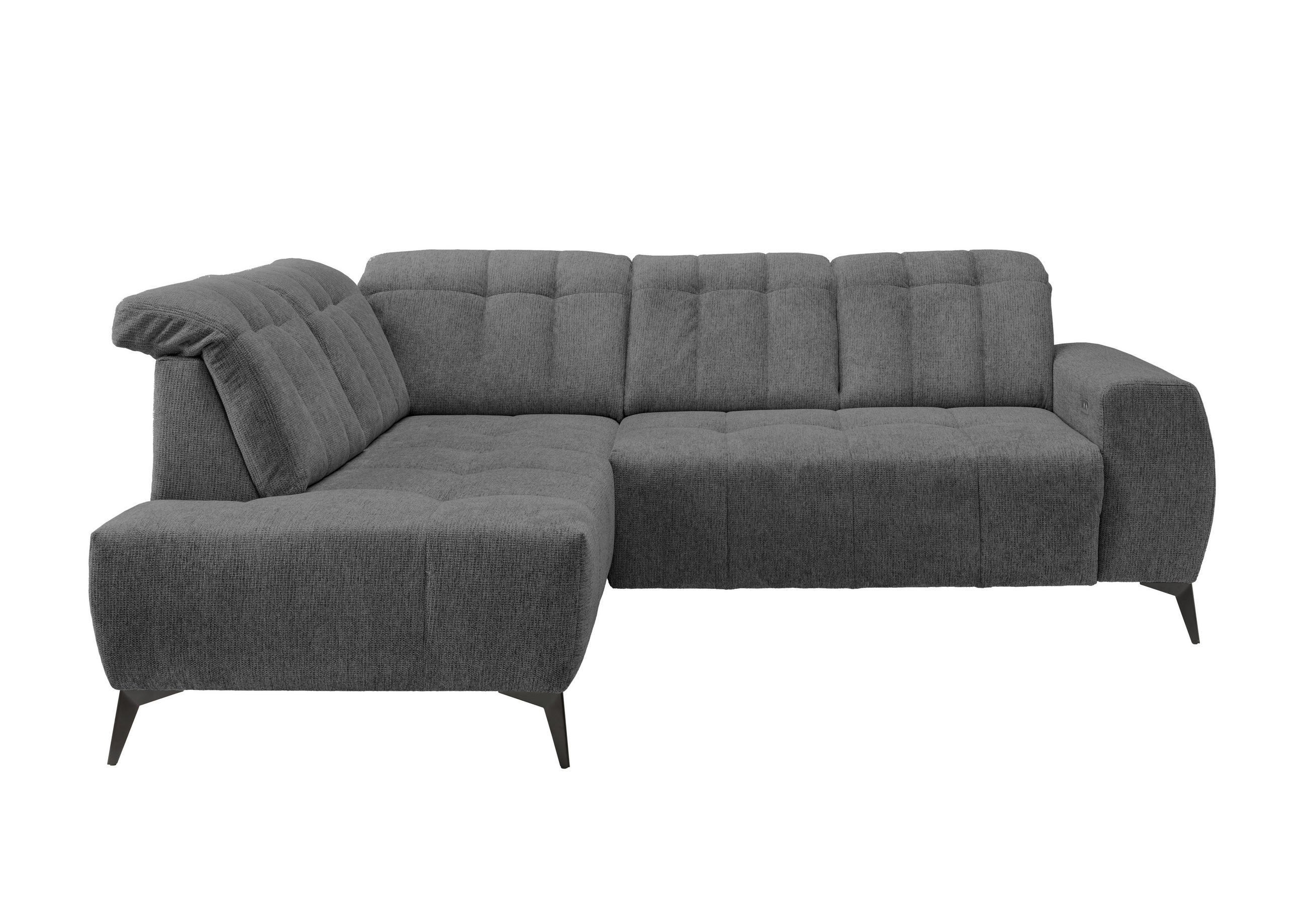 ECKSOFA  in Chenille Anthrazit  200/261 cm  - Anthrazit/Schwarz, MODERN, Textil/Metall (200/261cm) - Livetastic