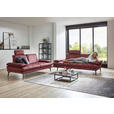 3-SITZER-SOFA in Velours Dunkelrot  - Beige/Schwarz, Design, Textil/Metall (222/89/104cm) - Dieter Knoll