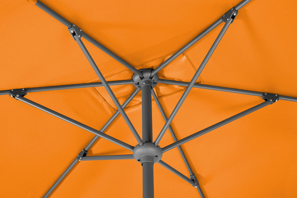 SLUNEČNÍK 150/250/270 cm - oranžová/antracitová, Basics, kov/textil (150/250/270cm)