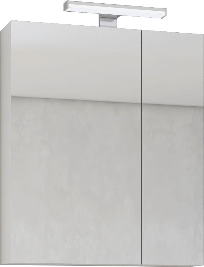 ELEMENT S OGLEDALOM  bijela  - bijela, Moderno, staklo/drvni materijal (65/74/18cm)