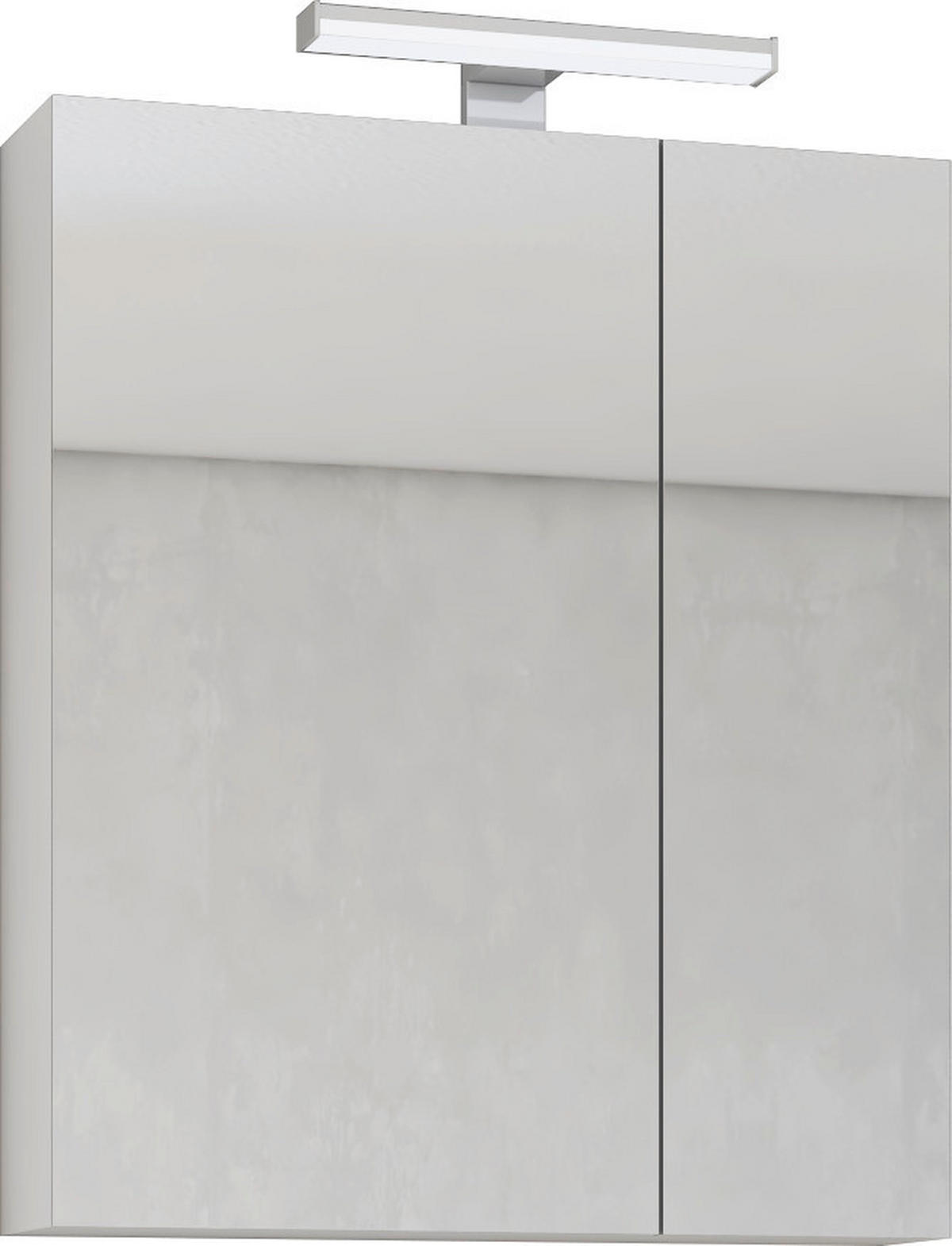 ELEMENT S OGLEDALOM  bijela  - bijela, Moderno, staklo/drvni materijal (65/74/18cm)