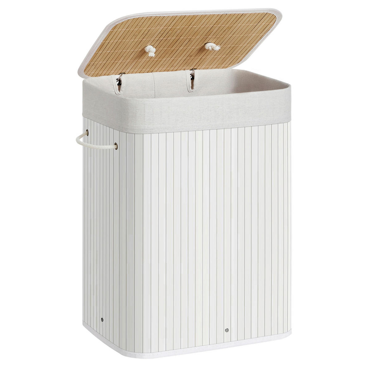 WÄSCHEKORB - Weiß, Basics, Naturmaterialien/Textil (40/60/30cm)