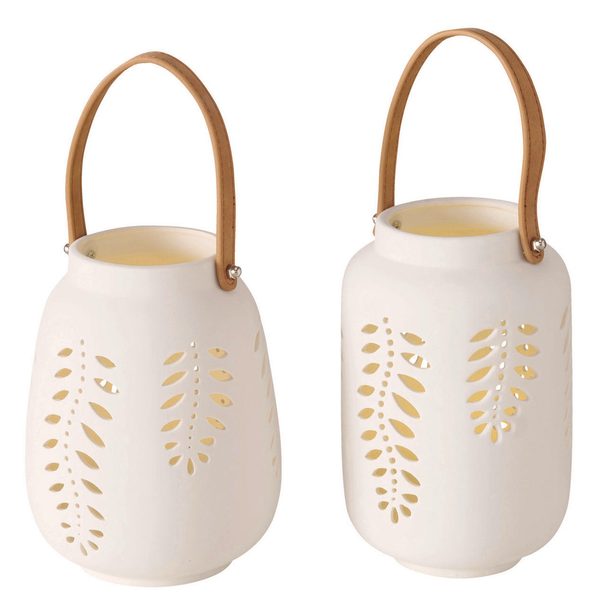 WINDLICHT - Weiss/Braun, Basics, Keramik (12/16cm) - Ambia Home